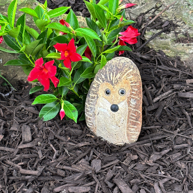 8" Boulder Standing Hedgehog