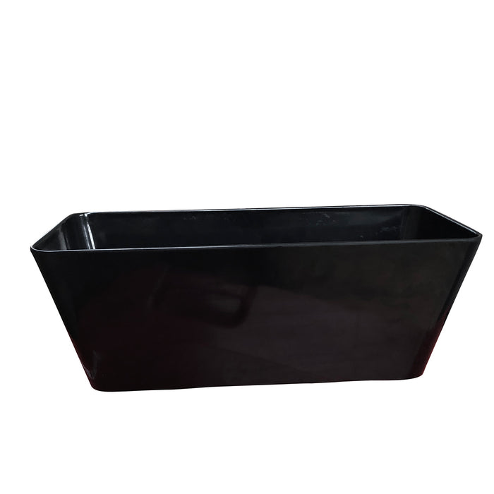16" Black Rectangular Self-Watering Bamboo Planter