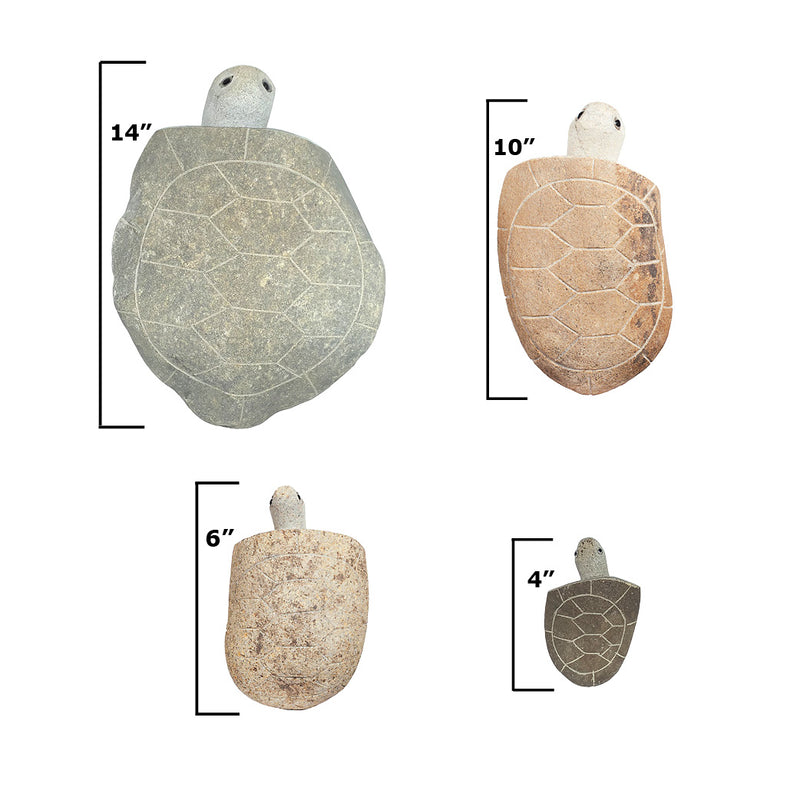 Family of Boulder Turtles 4 Pcs 4"6"10"14"