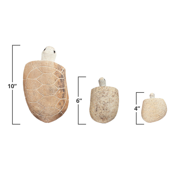 Family of Boulder Turtles 3 Pcs 4"6"10"