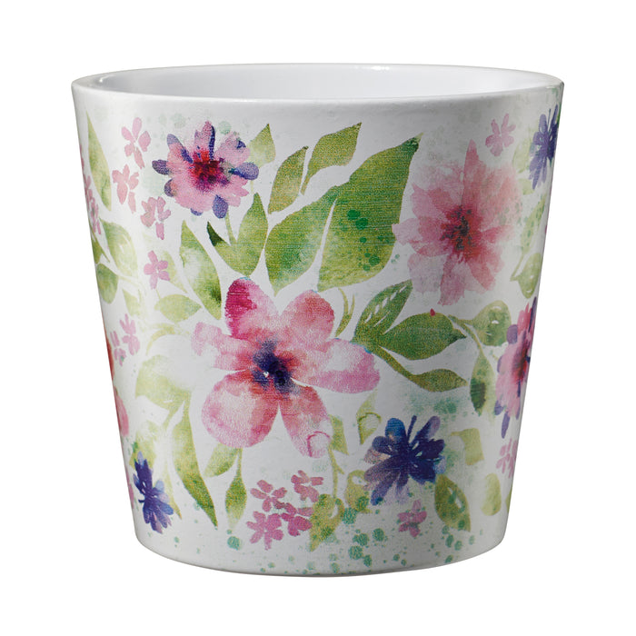5.5" Flower Watercolor Ceramic Dallas Aquarelle Pot