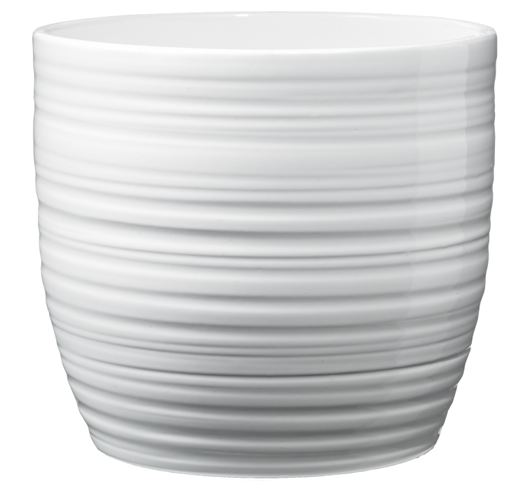 5.1" Shiny White Ceramic Bergamo Pure Pot