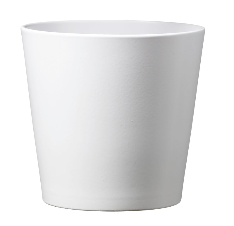 11" Matte White Ceramic Dallas Esprit Pot