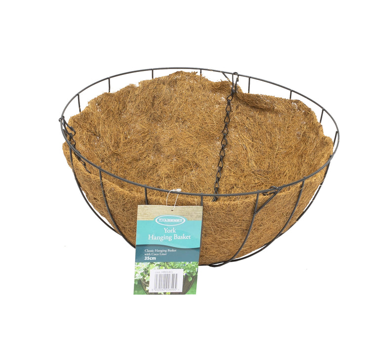 14" York Deluxe Hanging Basket with Coco Liner