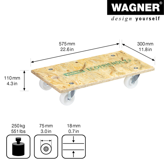 23" x 12" Wood Moving Dolly